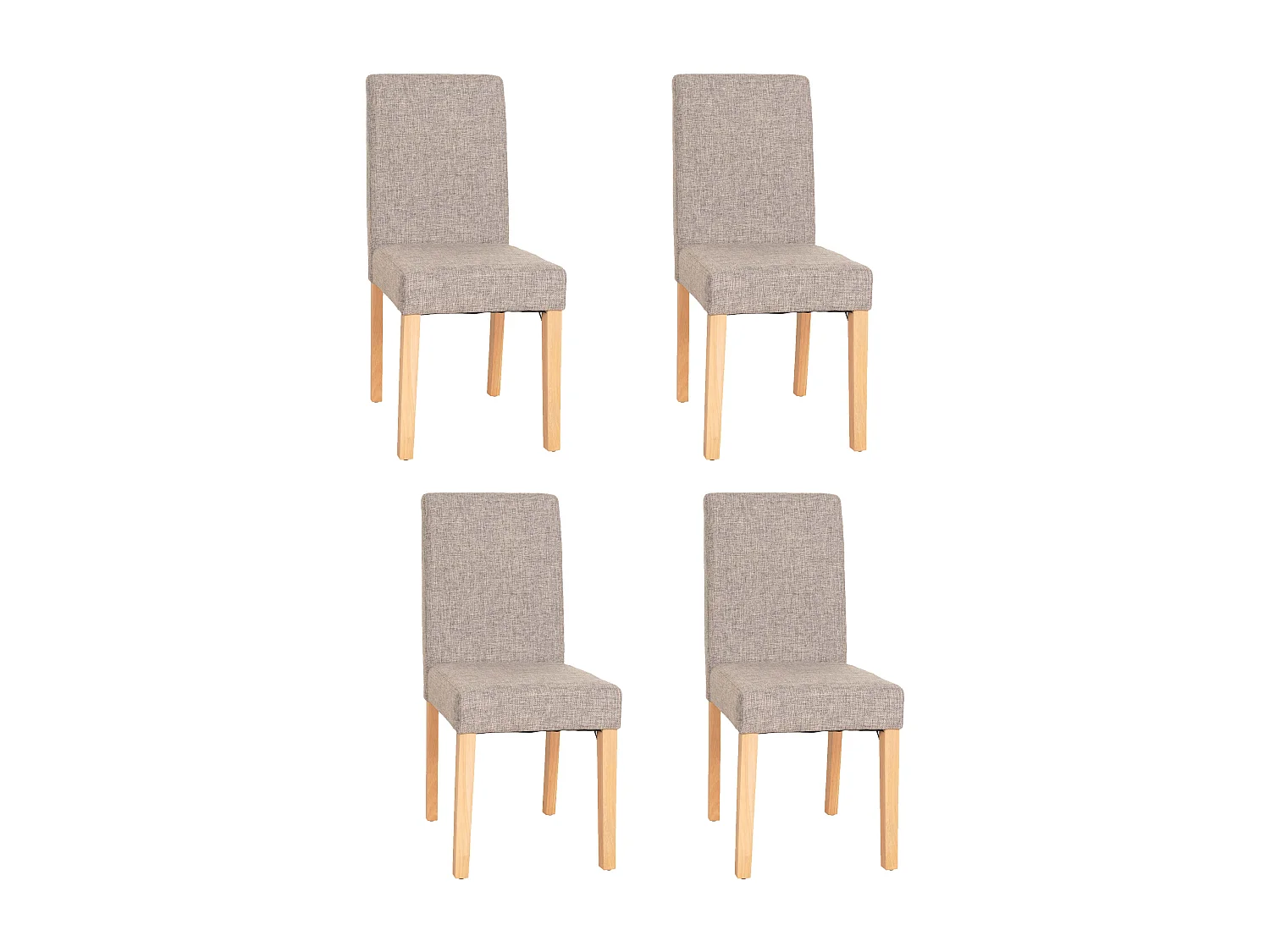 Esszimmerstuhl Littau (4er-Set), Textil, grau, helle Beine