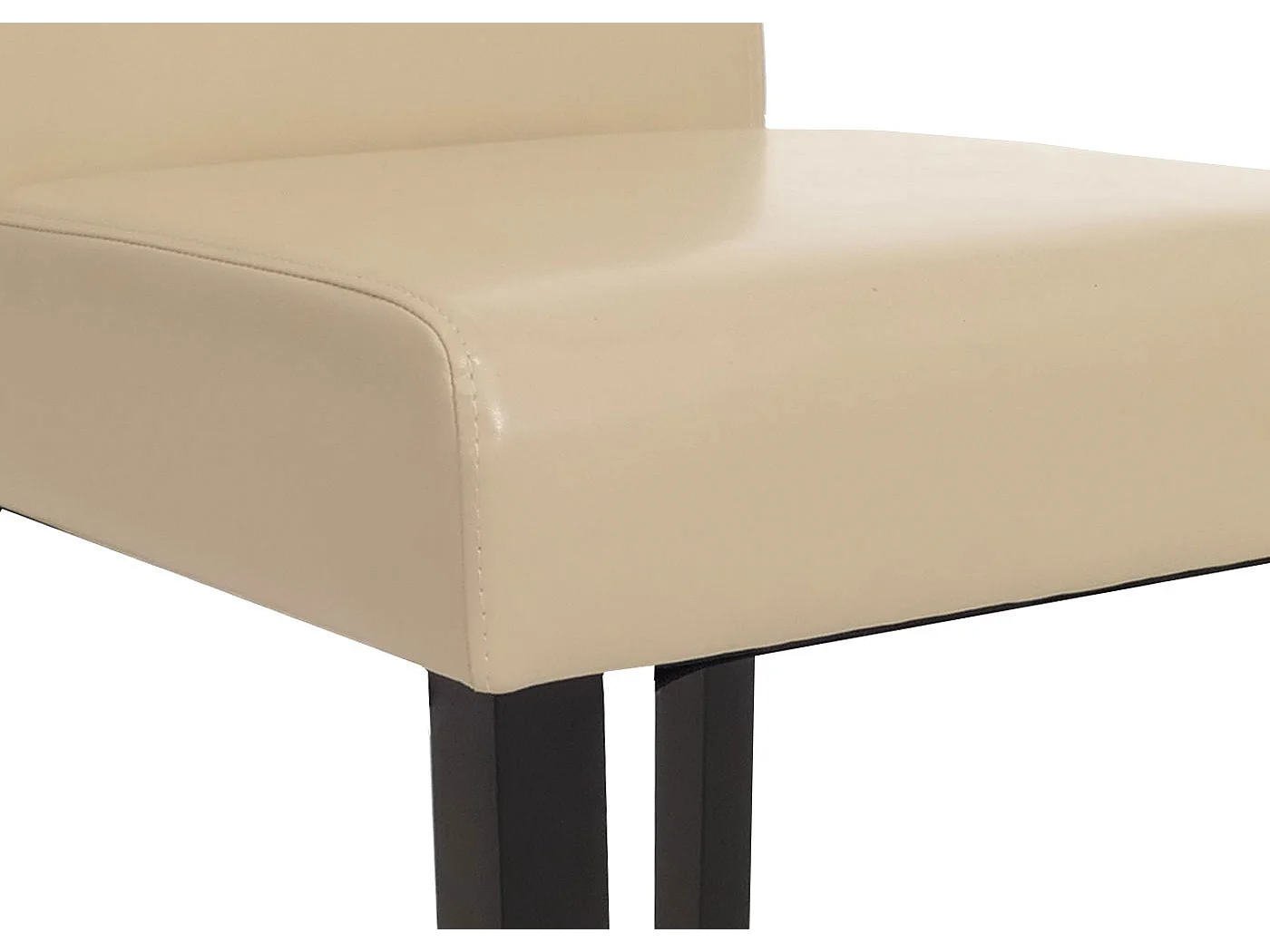 Esszimmerstuhl Littau (4er-Set), Leder, creme dunkle Beine