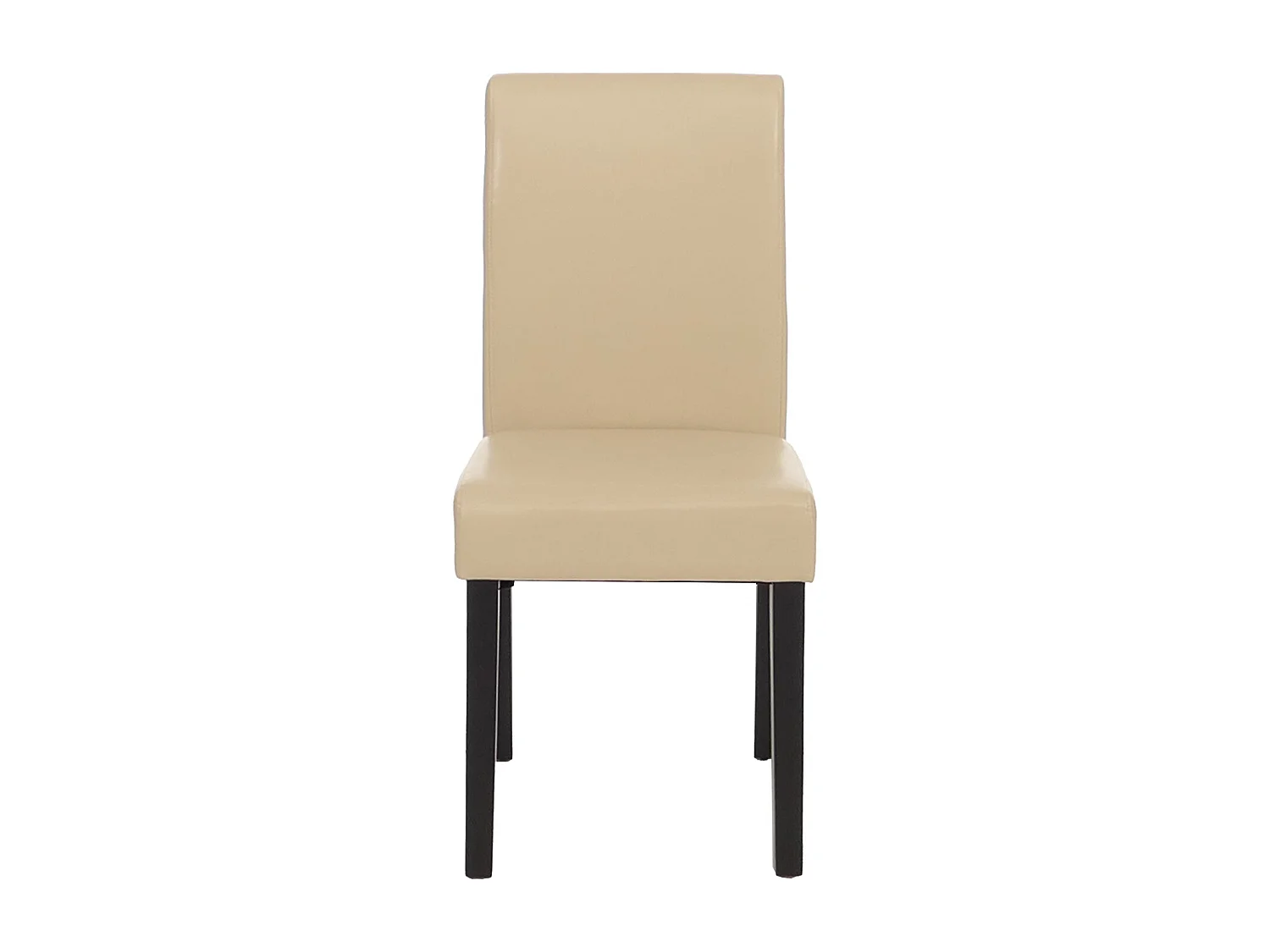 Chaise de salle à manger Littau (lot de 4),  simili-cuir, crème, pieds foncés