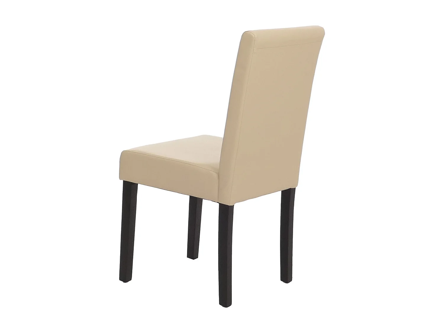 Chaise de salle à manger Littau (lot de 4),  simili-cuir, crème, pieds foncés