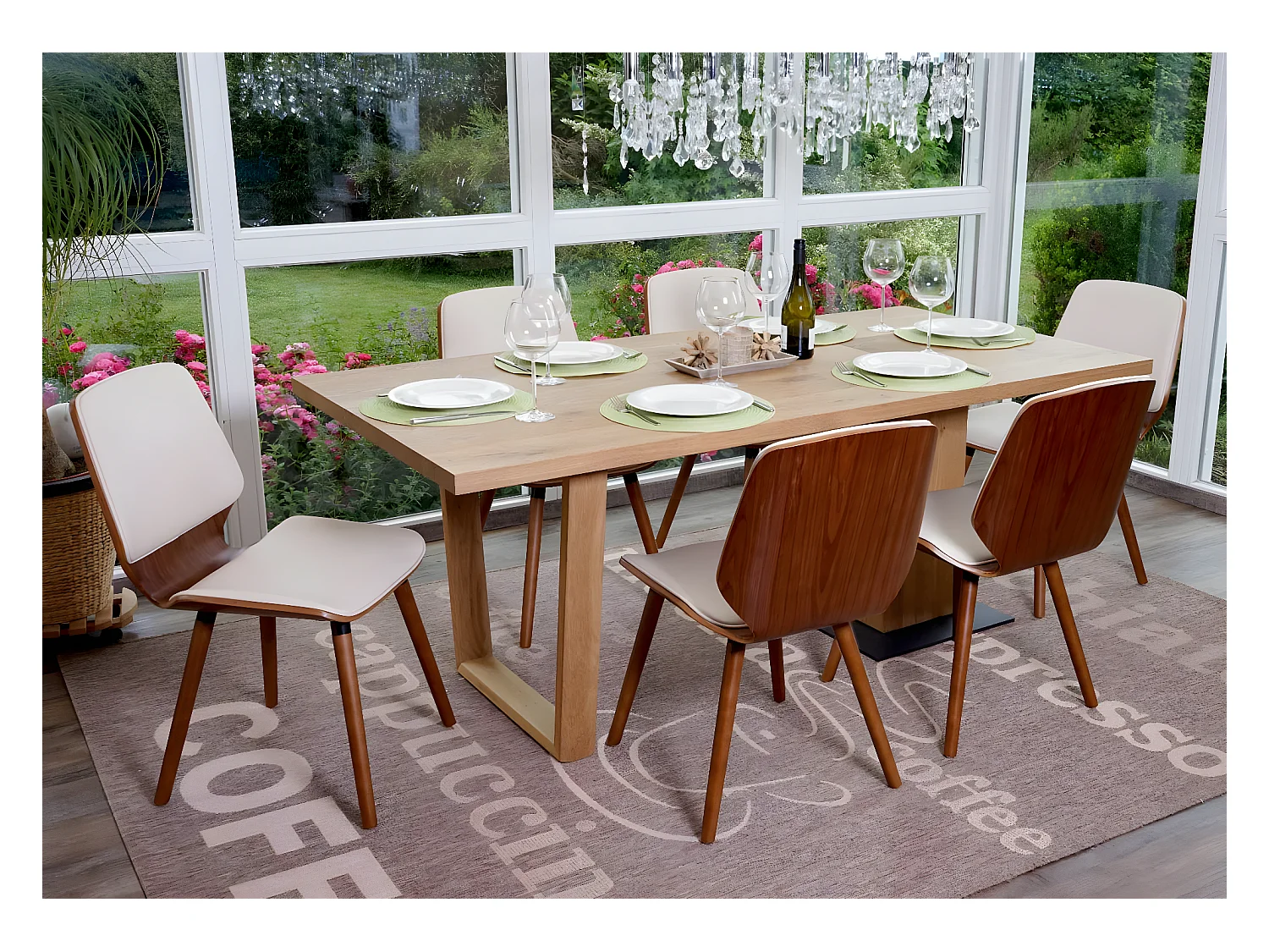 Chaise de salle à manger MCW-B16 (lot de 6),  similicuir crème