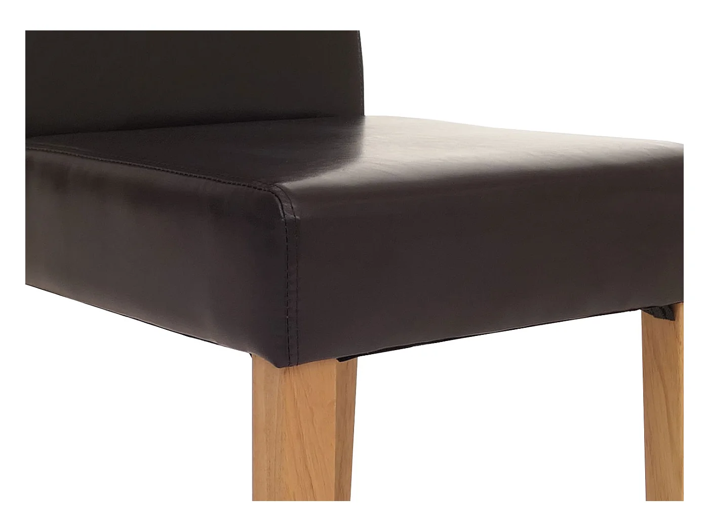 Chaise de salle à manger Littau (lot de 6),  cuir reconstitué marron, pieds clairs