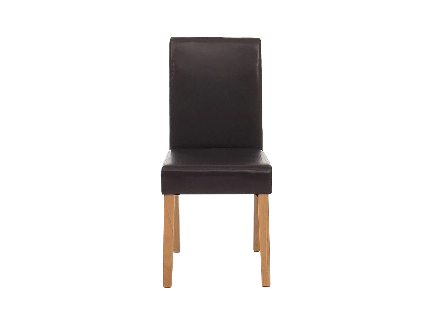 Chaise de salle à manger Littau (lot de 6),  cuir reconstitué marron, pieds clairs