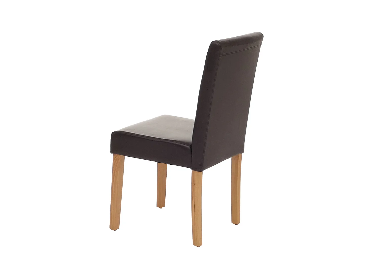 Chaise de salle à manger Littau (lot de 6),  cuir reconstitué marron, pieds clairs