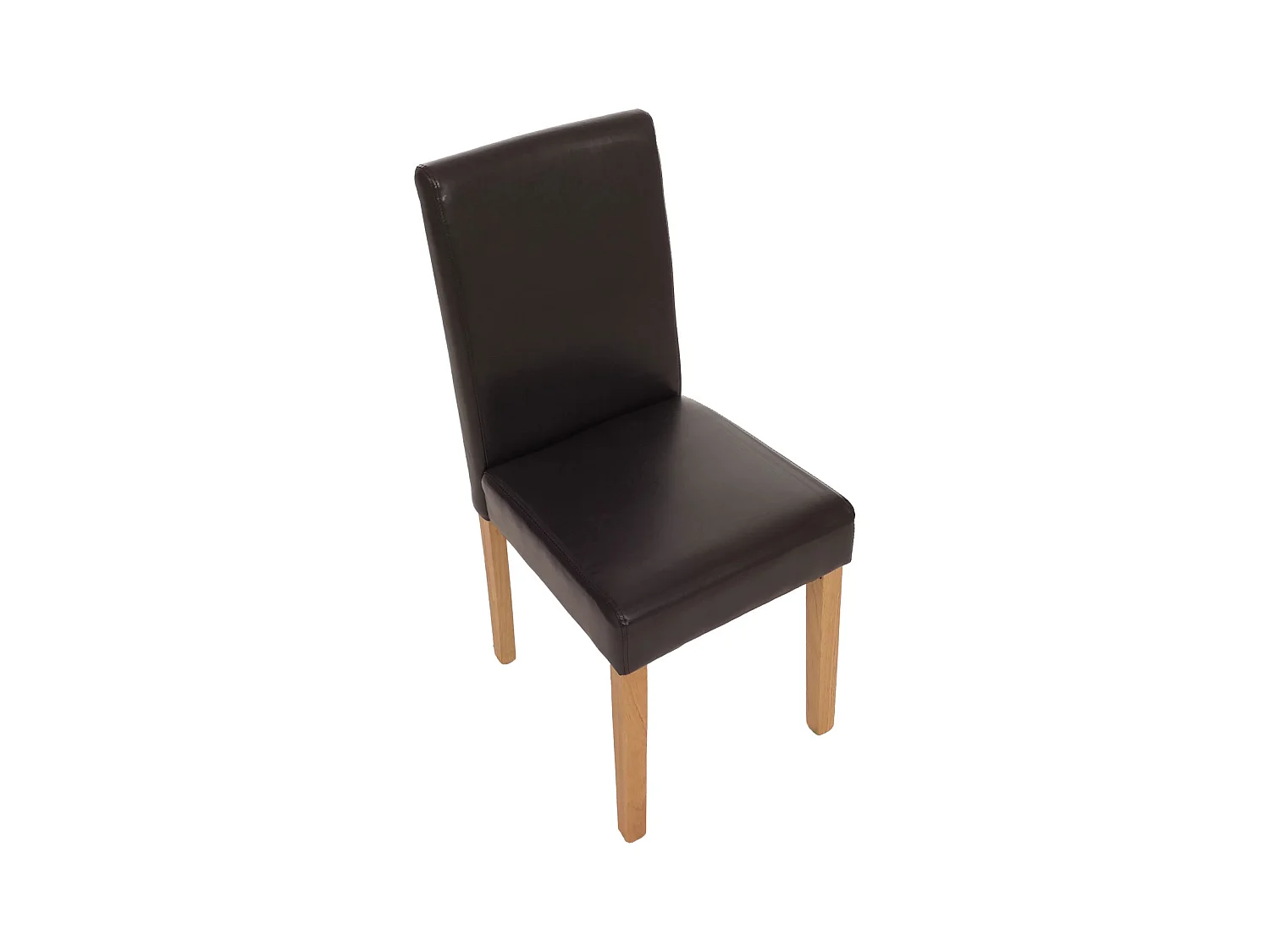 Chaise de salle à manger Littau (lot de 6),  cuir reconstitué marron, pieds clairs
