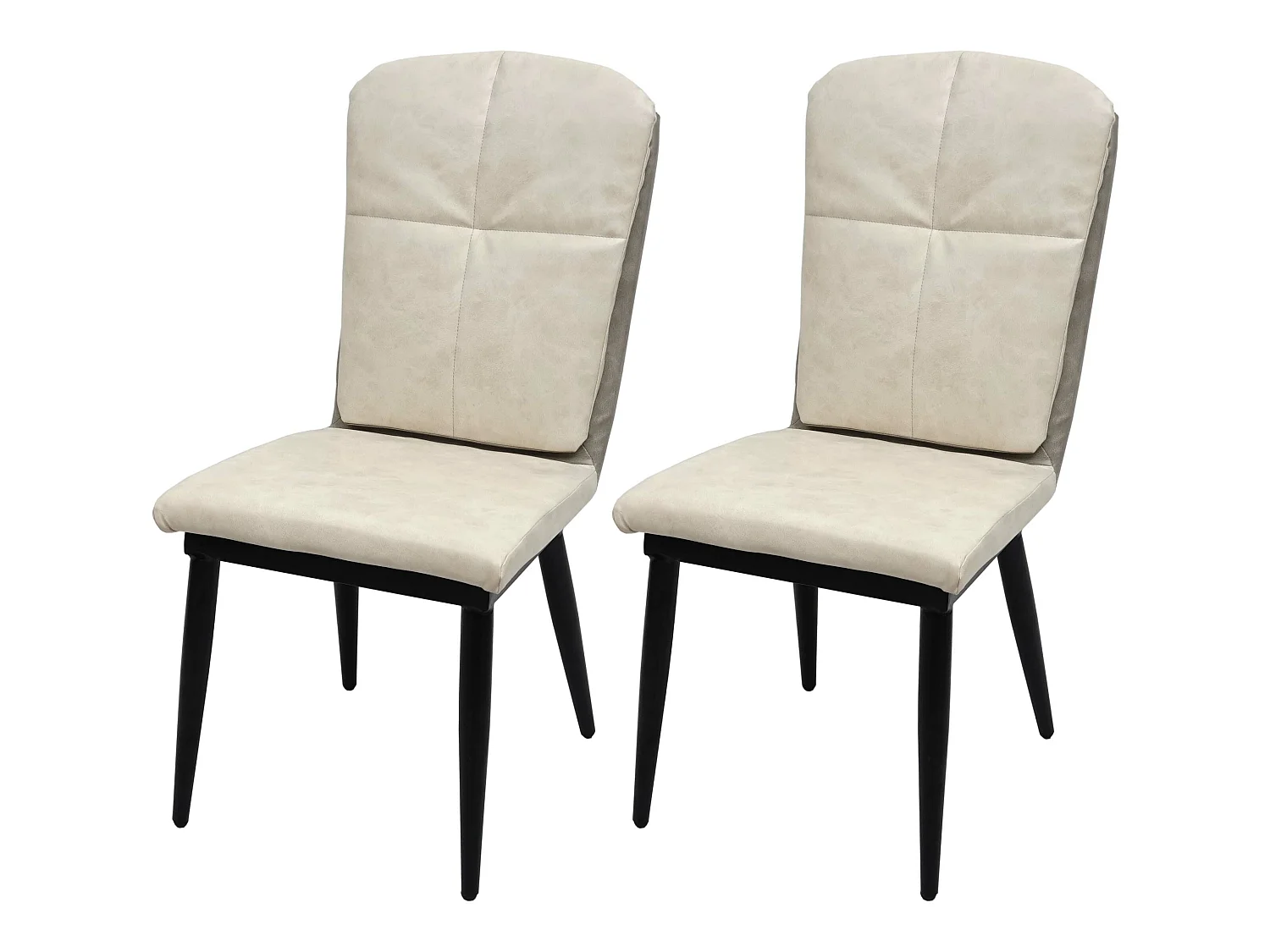 Chaise de salle à manger MCW-G42 (lot de 2),  similicuir, gris crème