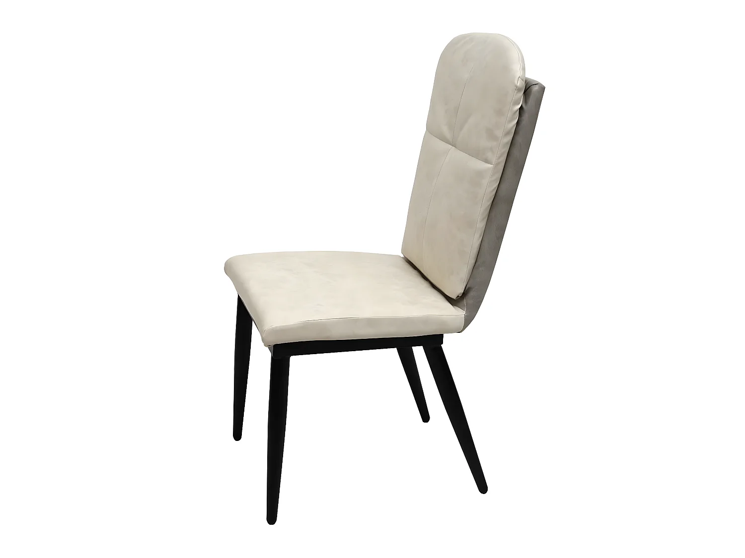 Eetkamerstoel MCW-G42 (set van 2),  kunstleer, crème-grijs