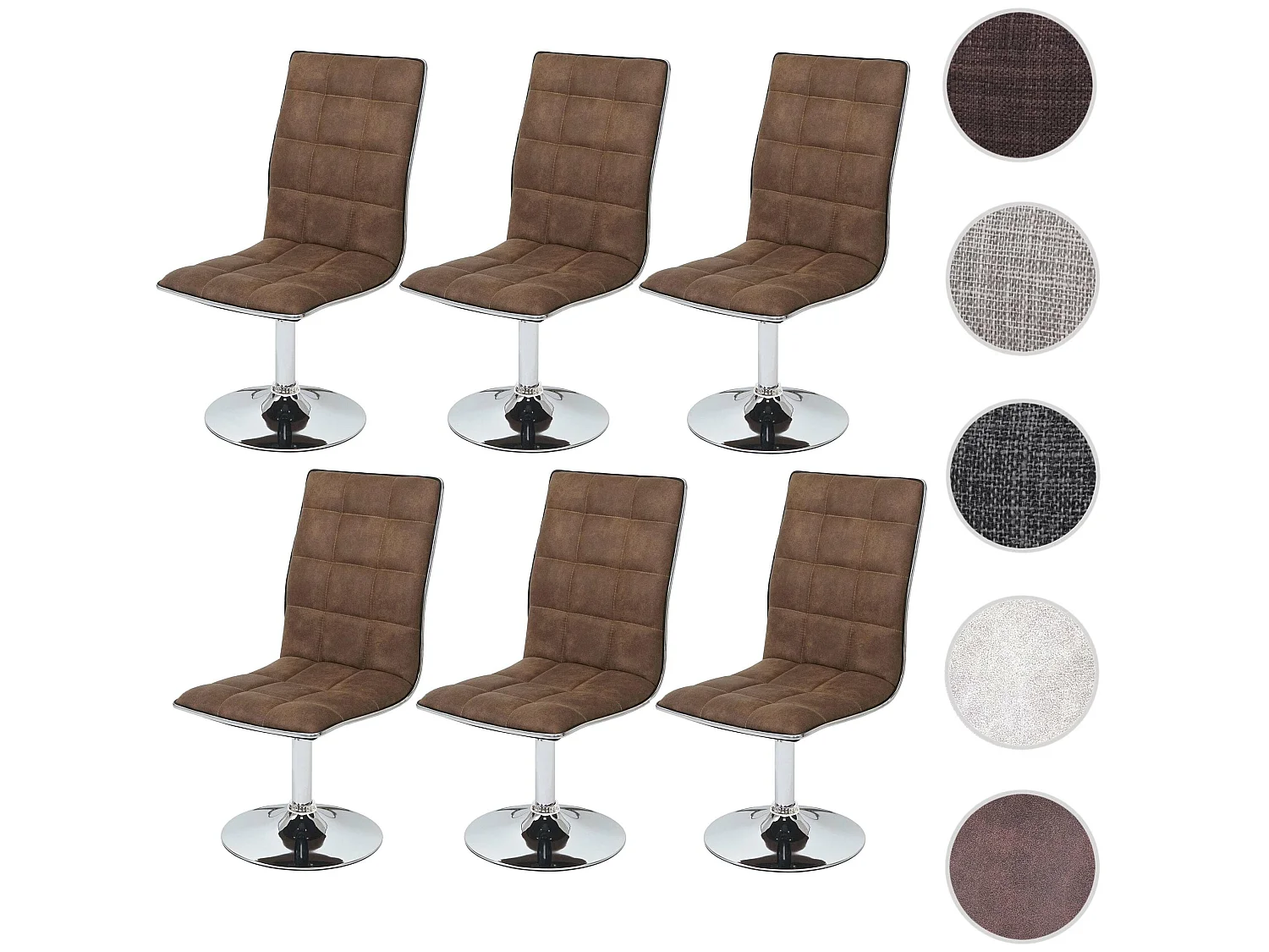 Cadeira de jantar MCW-C41 (conjunto de 6),  castanho vintage