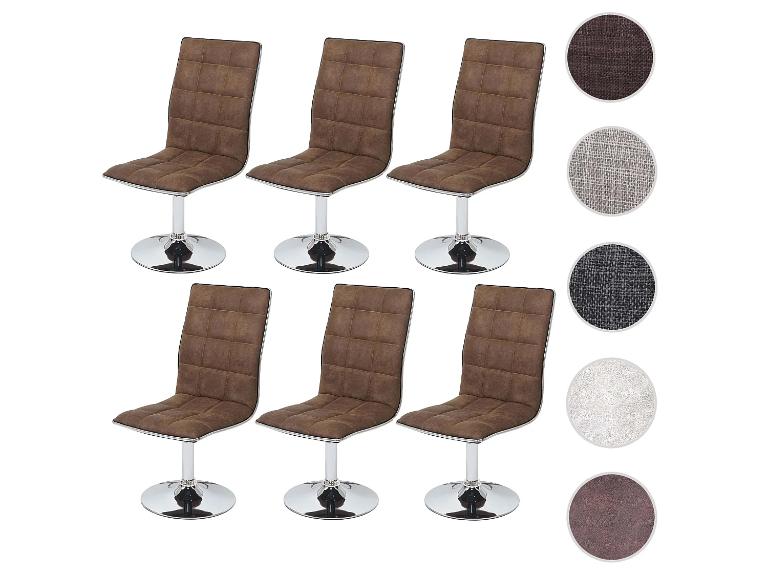 Chaise de salle à manger MCW-C41 (lot de 6),  vintage marron