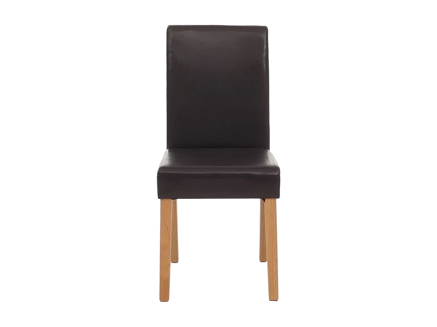 Esszimmerstuhl Littau (4er-Set), Leder, braun helle Beine