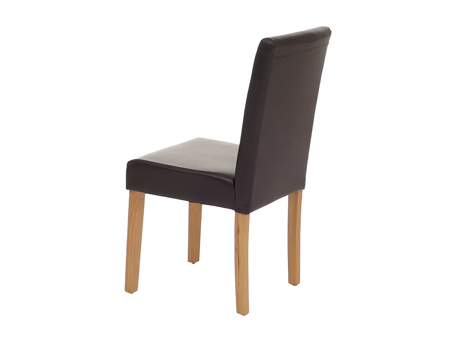 Chaise de salle à manger Littau (lot de 4),  cuir reconstitué, marron, pieds clairs