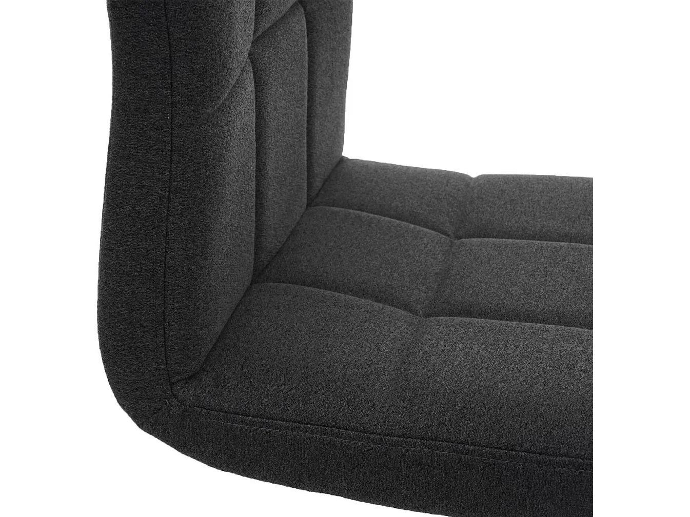 Chaise de salle à manger Cadiz II (lot de 2),  tissu/textile gris foncé, pied noir