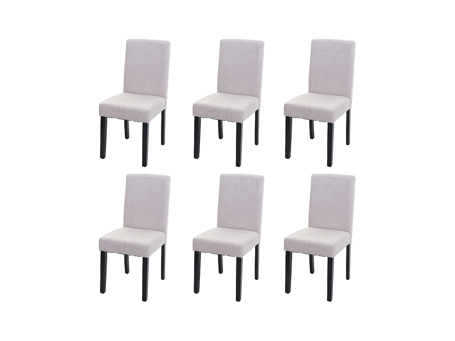 Chaise de salle à manger Littau (lot de 6),  textile, crème-beige, pieds foncés