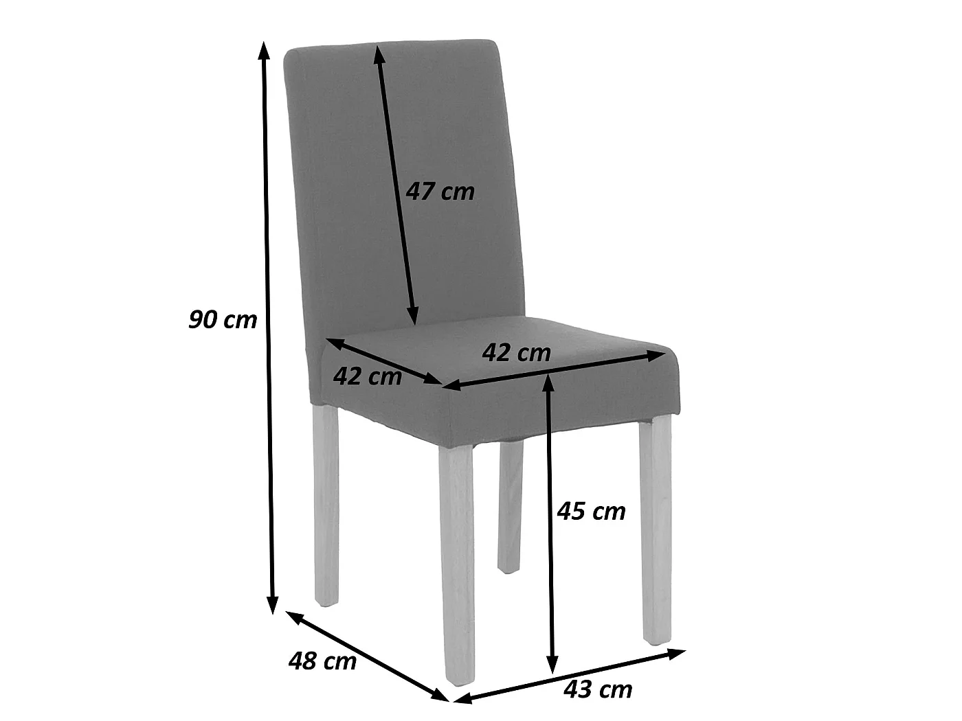Chaise de salle à manger Littau (lot de 6),  textile, crème-beige, pieds foncés