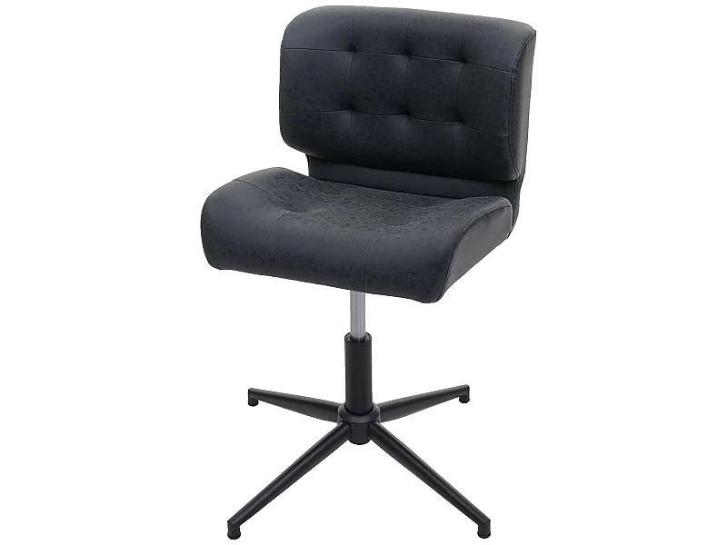 Sedia sala pranzo ufficio MCW-H42 girevole regolabile tessuto grigio piede nero