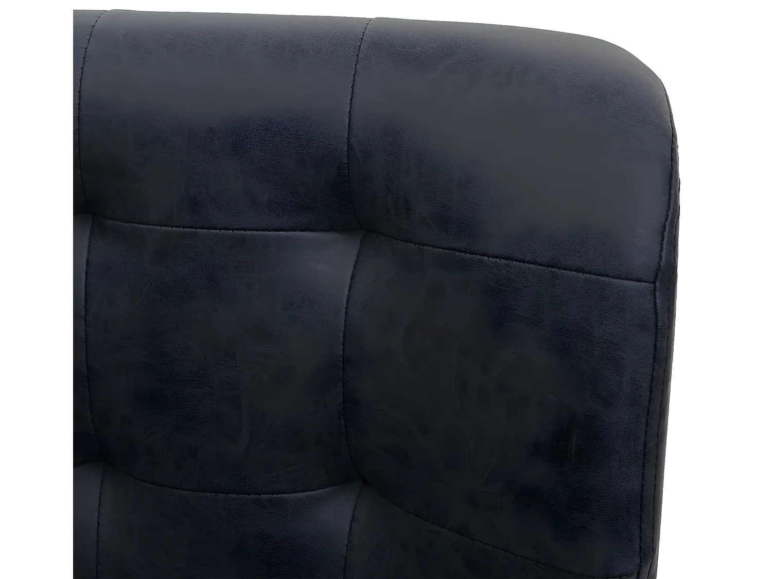 Chaise de salle à manger MCW-H42,  similicuir vintage gris foncé, pied noir