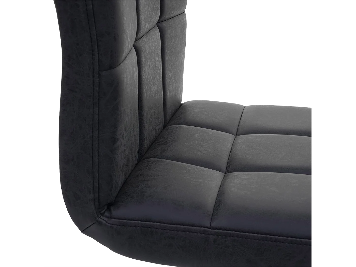 Eetkamerstoel Cadiz II (set van 6),  kunstleer donkergrijs, zwart onderstel