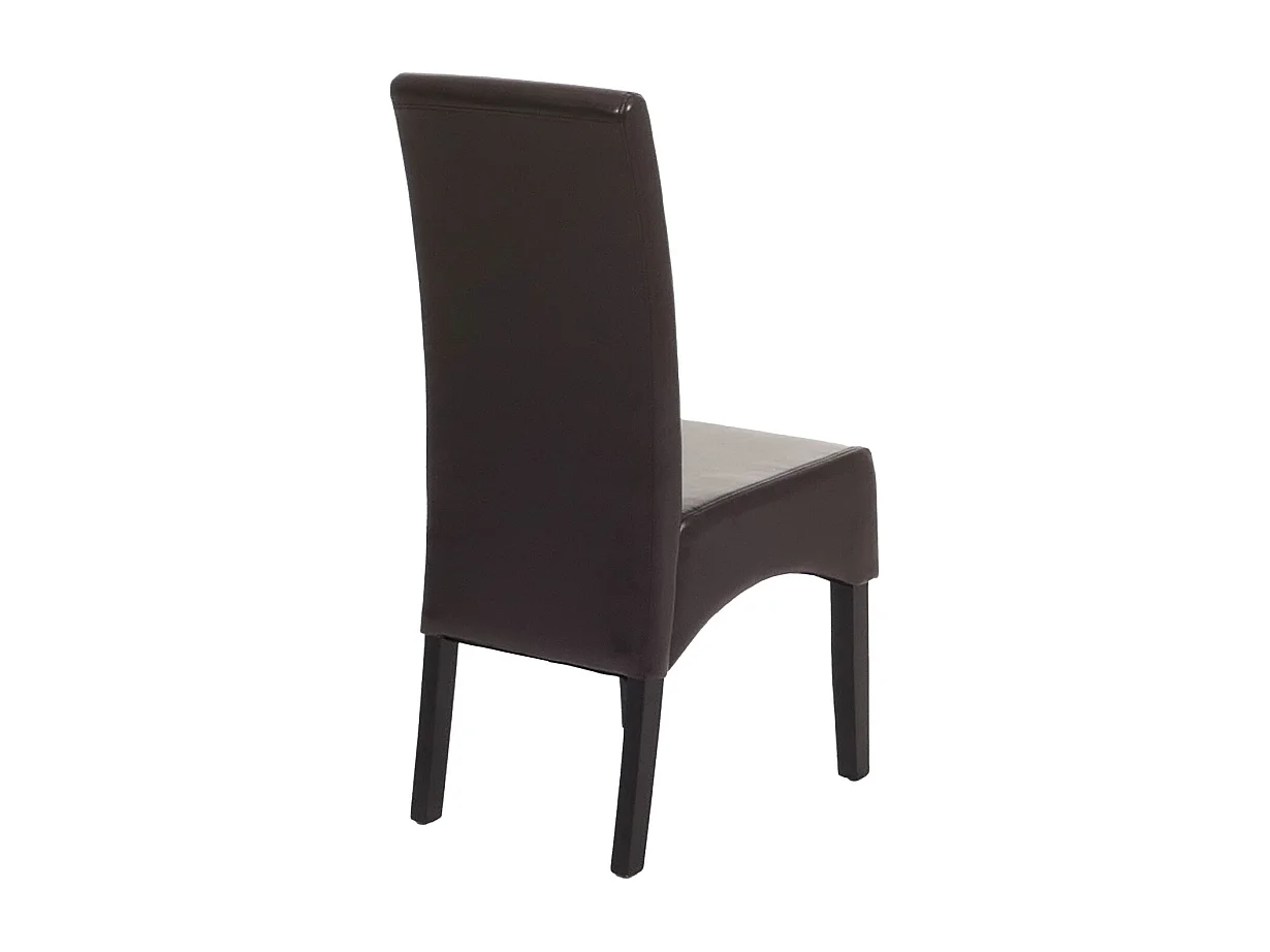 Esszimmerstuhl Littau (4er-Set), Leder, braun dunkle Beine