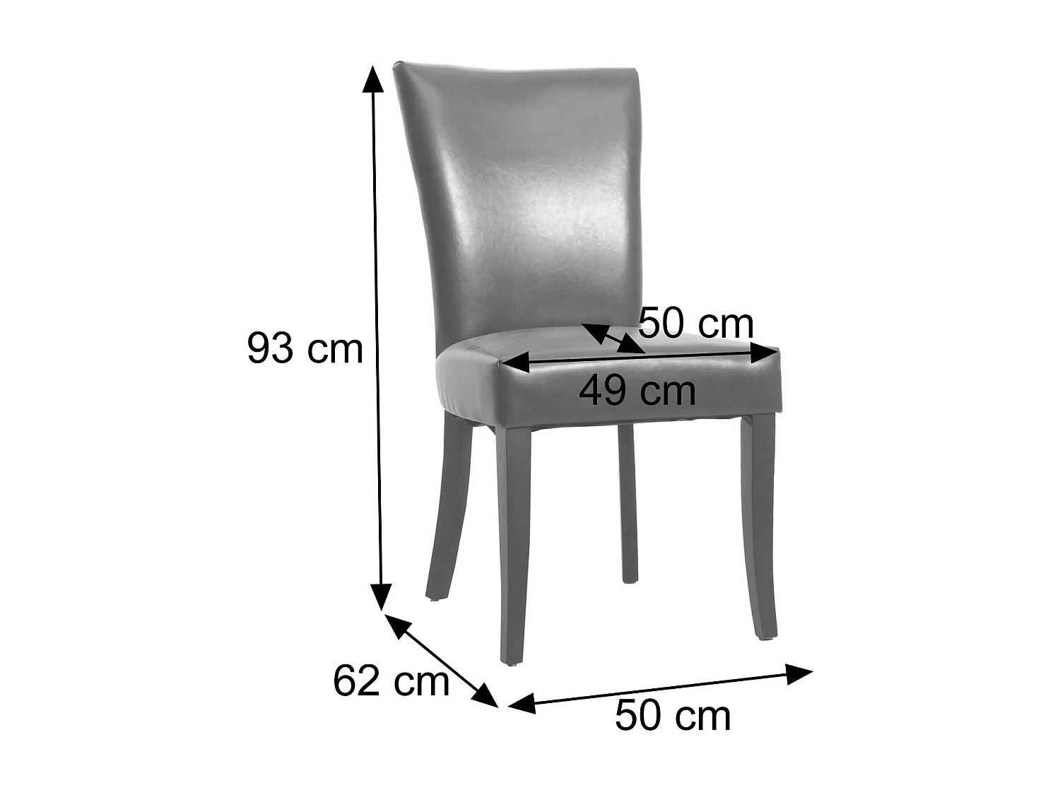 Chaise de salle à manger Edinburgh (lot de 6),  similicuir brun foncé, pieds foncés