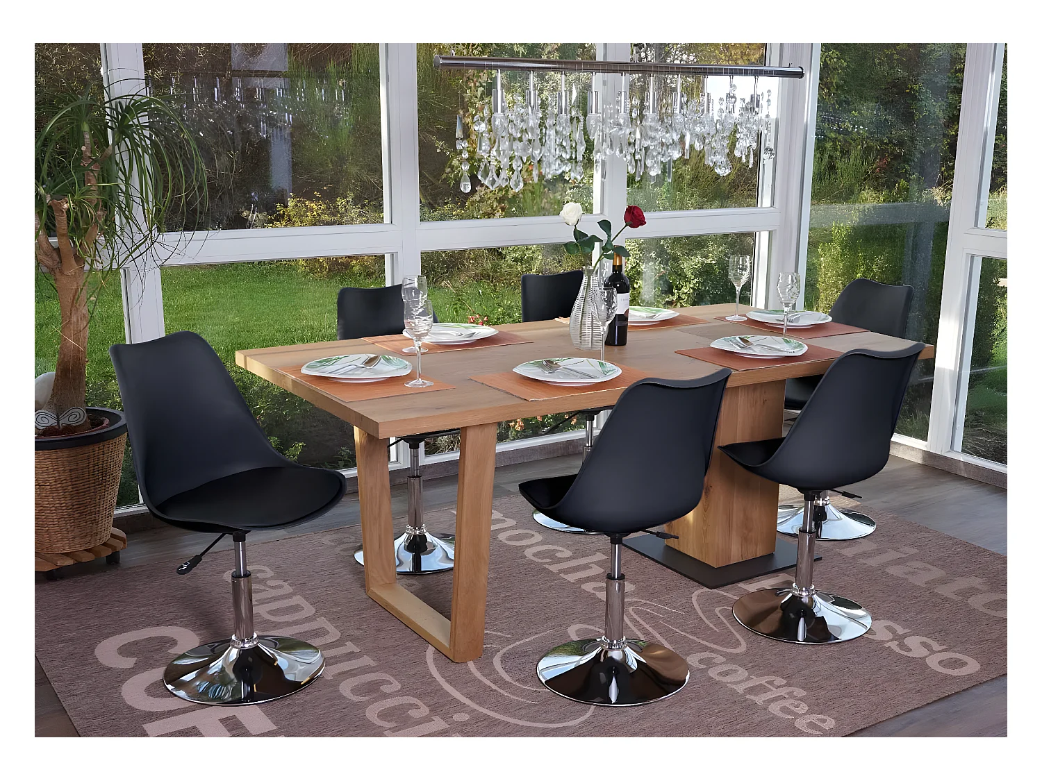 Chaise de salle à manger Vaasa T501 (lot de 6),  noir