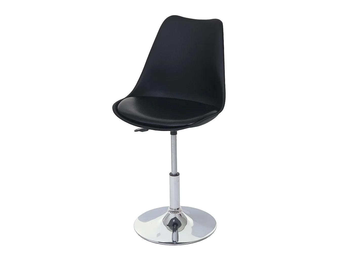 Eetkamerstoel Vaasa T501 (set van 6),  zwart, voet chroom