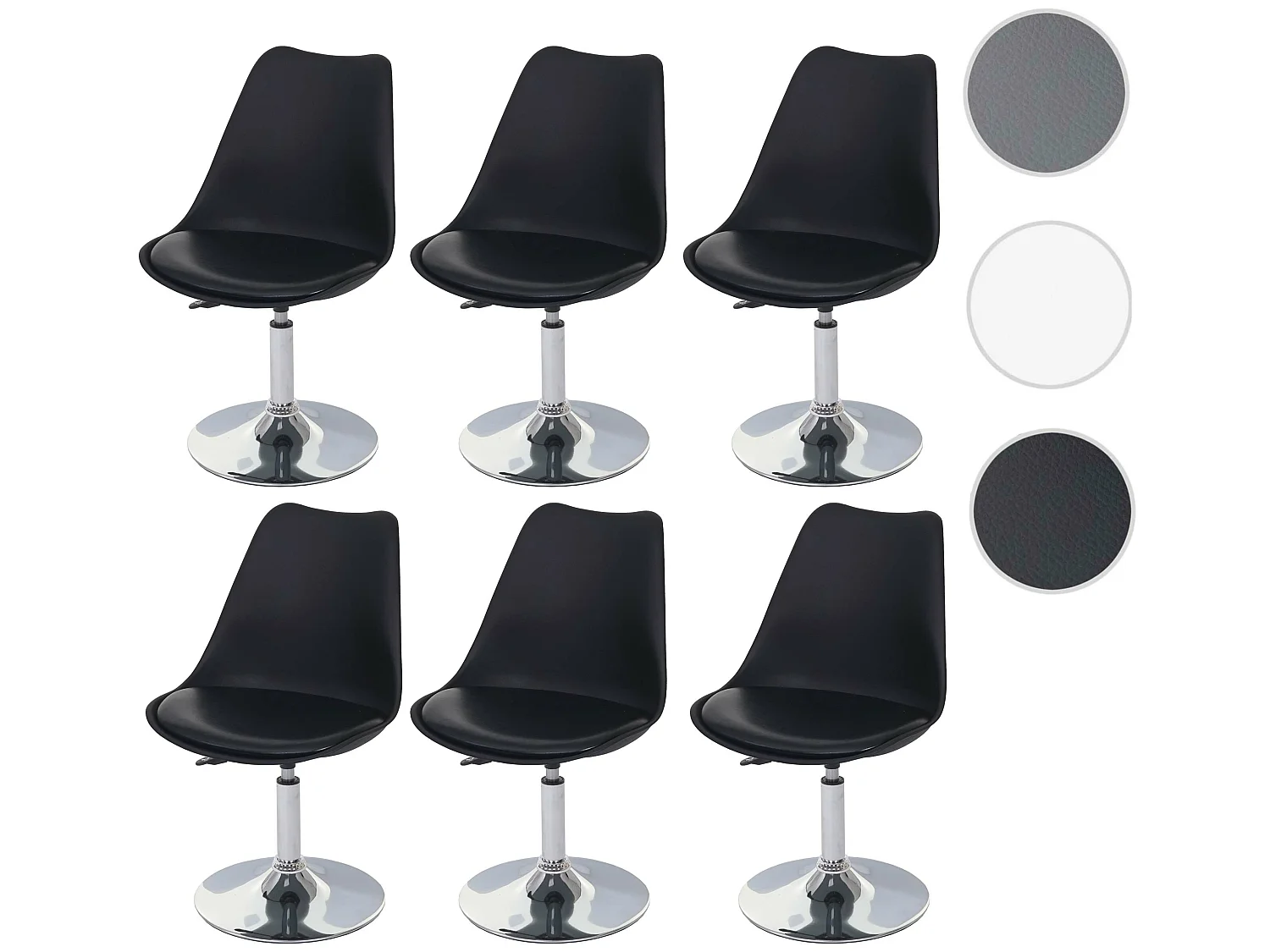 Chaise de salle à manger Vaasa T501 (lot de 6),  noir