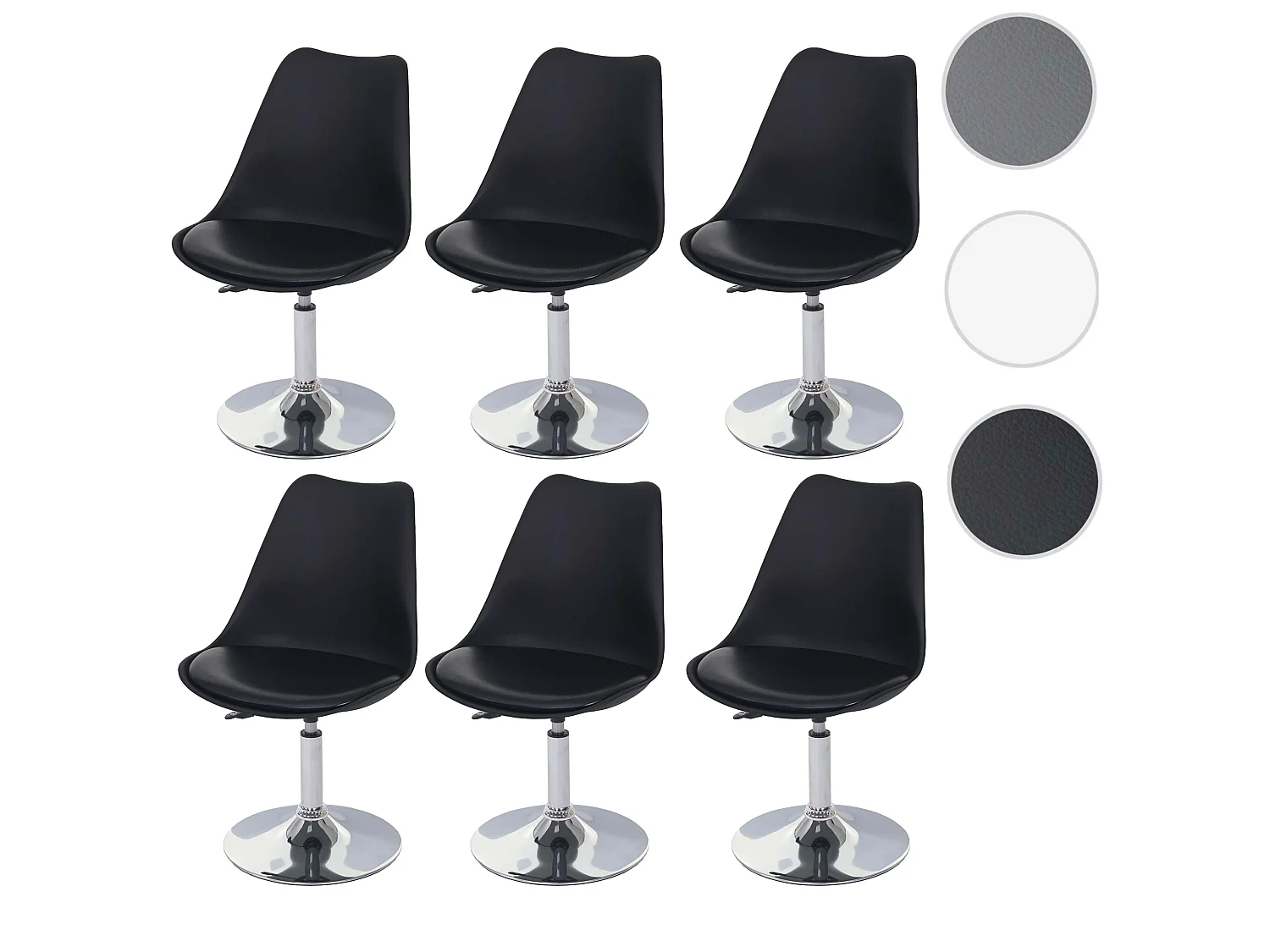 Chaise de salle à manger Vaasa T501 (lot de 6),  noir