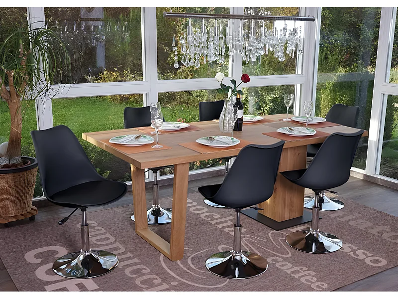 Chaise de salle à manger Vaasa T501 (lot de 6),  noir