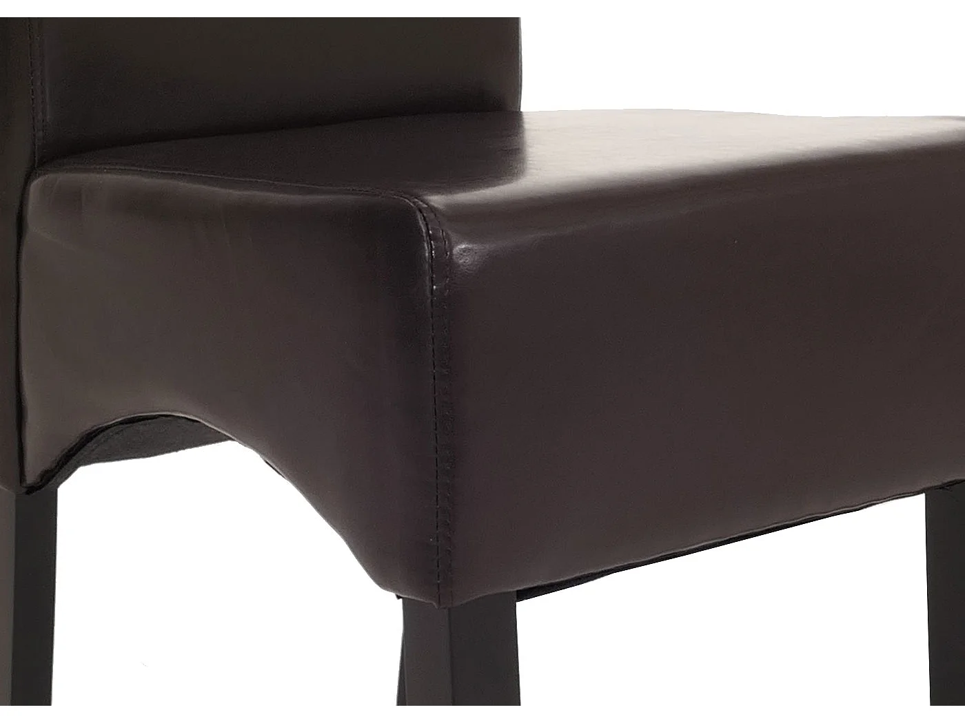 Chaise de salle à manger Littau (lot de 6),  cuir reconstitué marron, pieds foncés