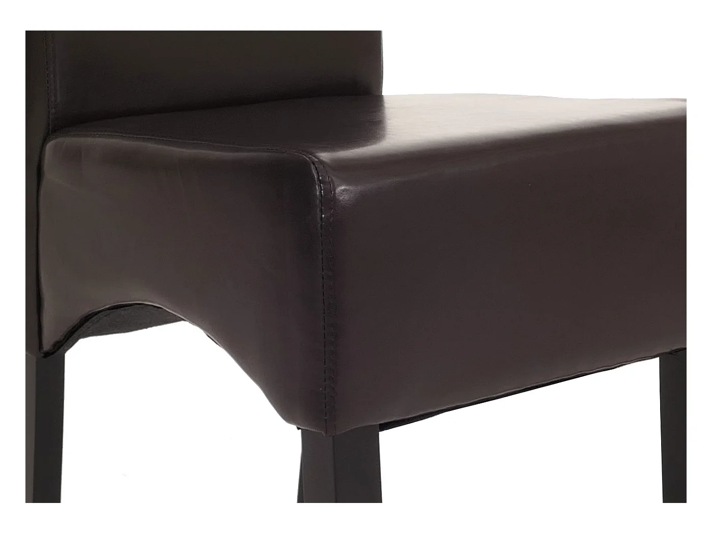 Silla de comedor Littau (juego de 6),  Cuero, marrón, patas oscuras