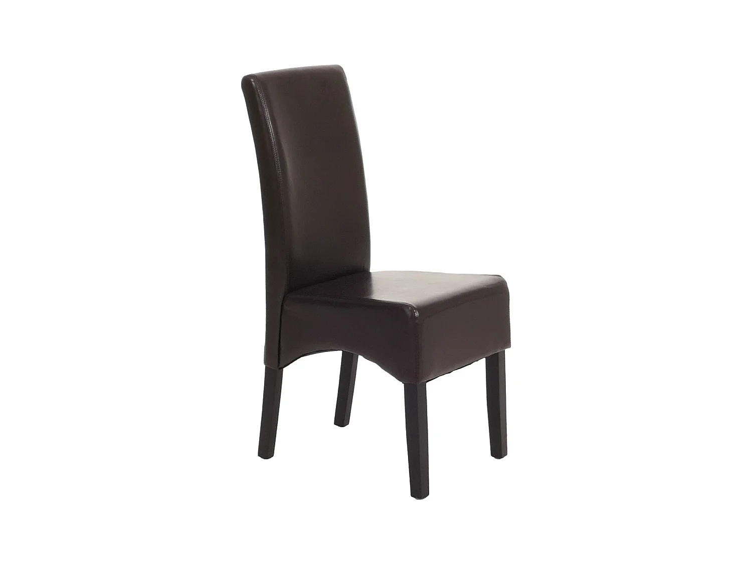 Silla de comedor Littau (juego de 6),  Cuero, marrón, patas oscuras