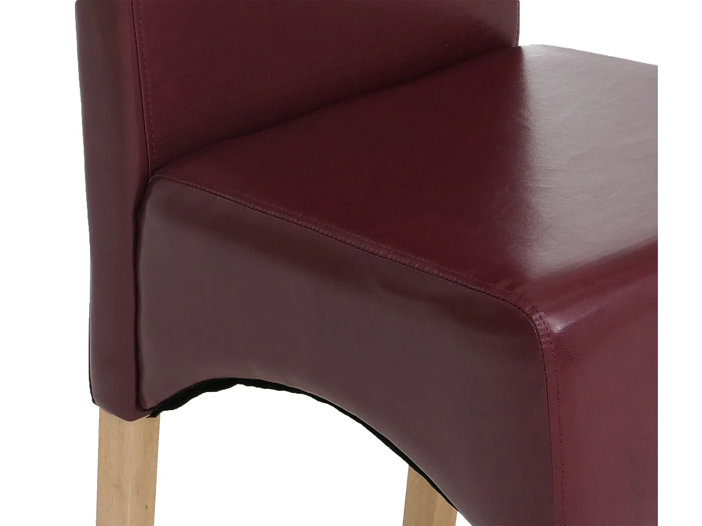 Eetkamerstoel Crotone (set van 6),  rood, lichtgekleurde poten