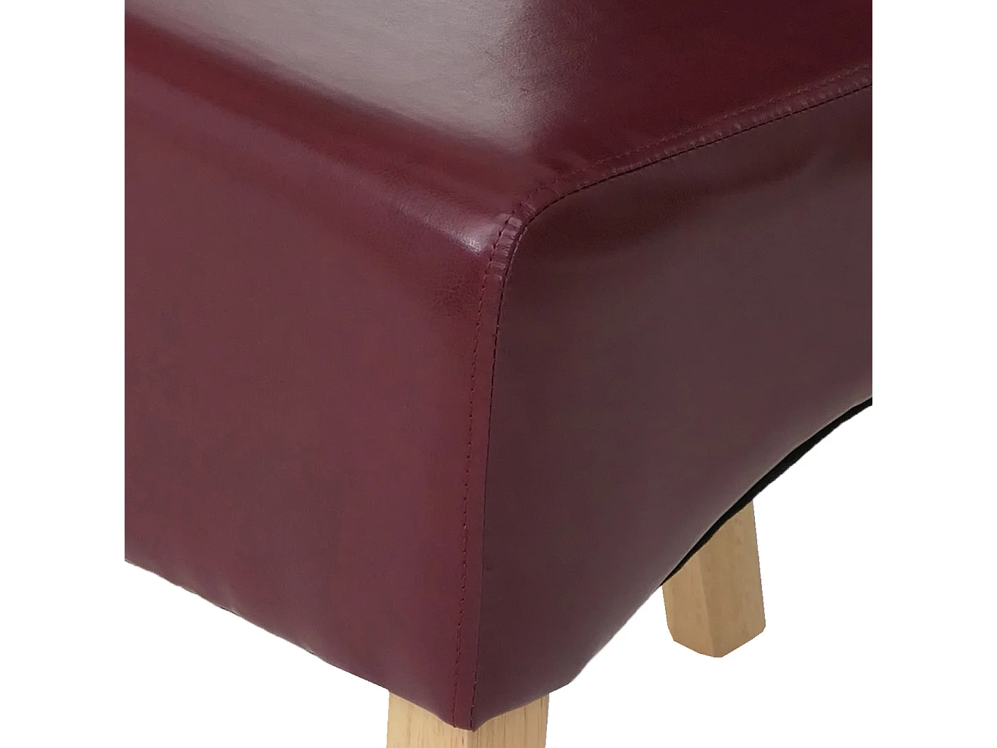 Eetkamerstoel Crotone (set van 6),  rood, lichtgekleurde poten