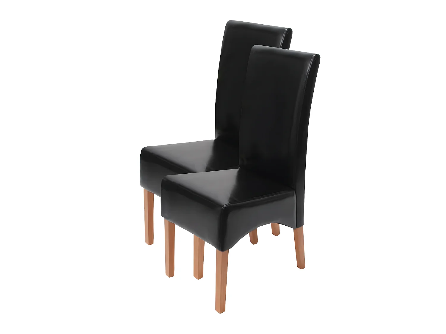Chaise de salle à manger Crotone (lot de 2),  noir, pieds clairs