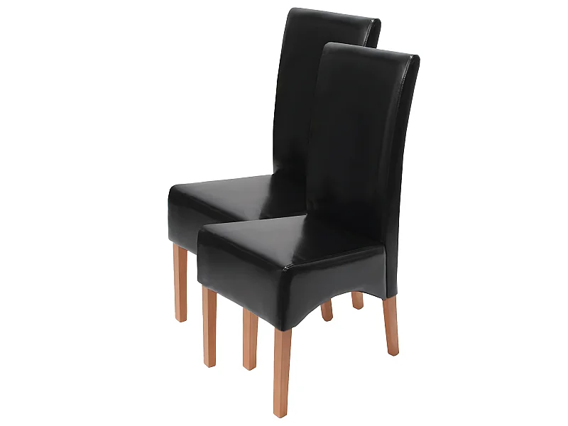 Cadeira de jantar Crotone (conjunto de 2),  preto, pernas de cor clara