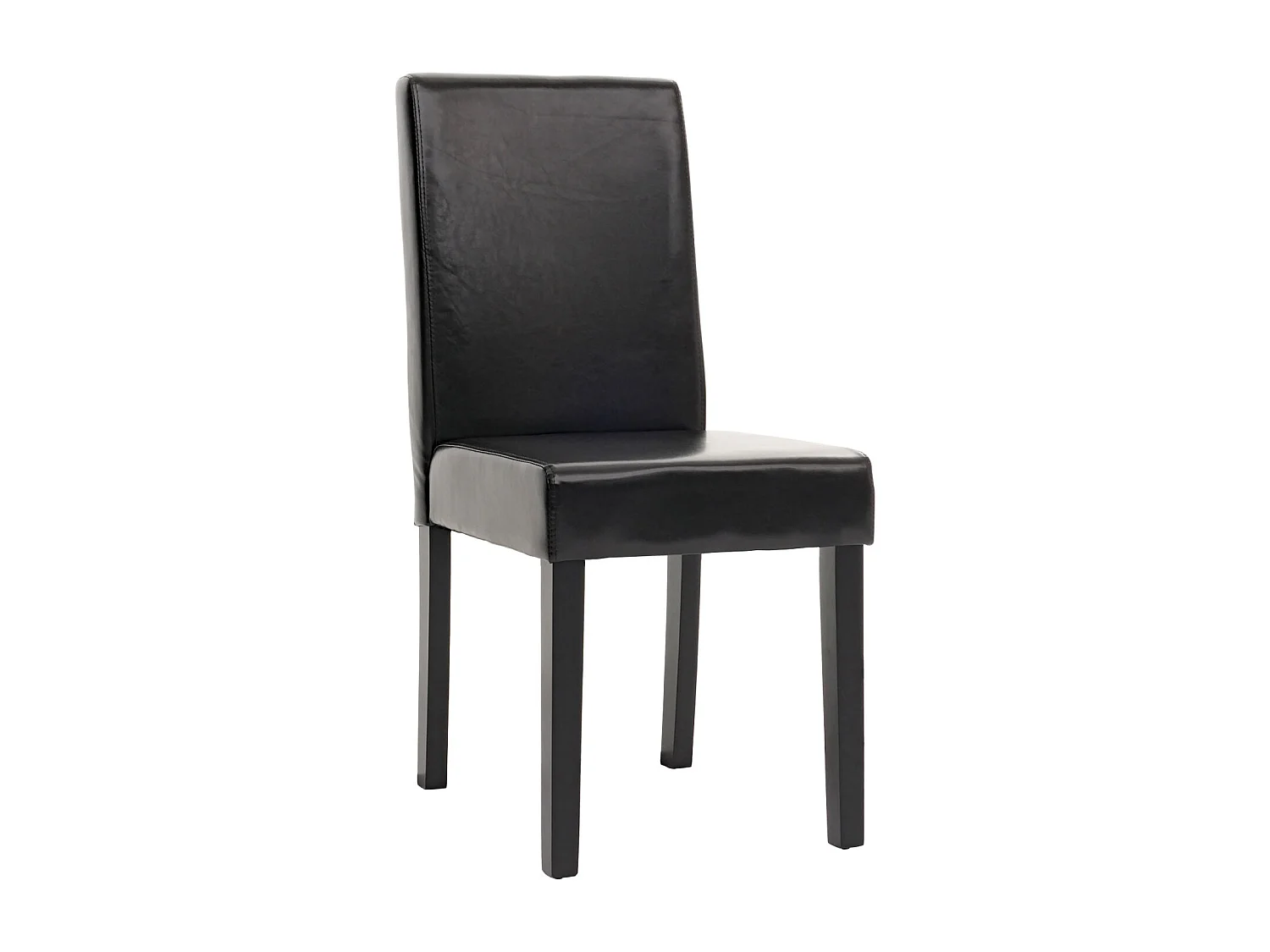 Chaise de salle à manger Littau (lot de 4), Lot de 4 chaises de séjour Littau, cuir reconstitué, noir, pieds foncés