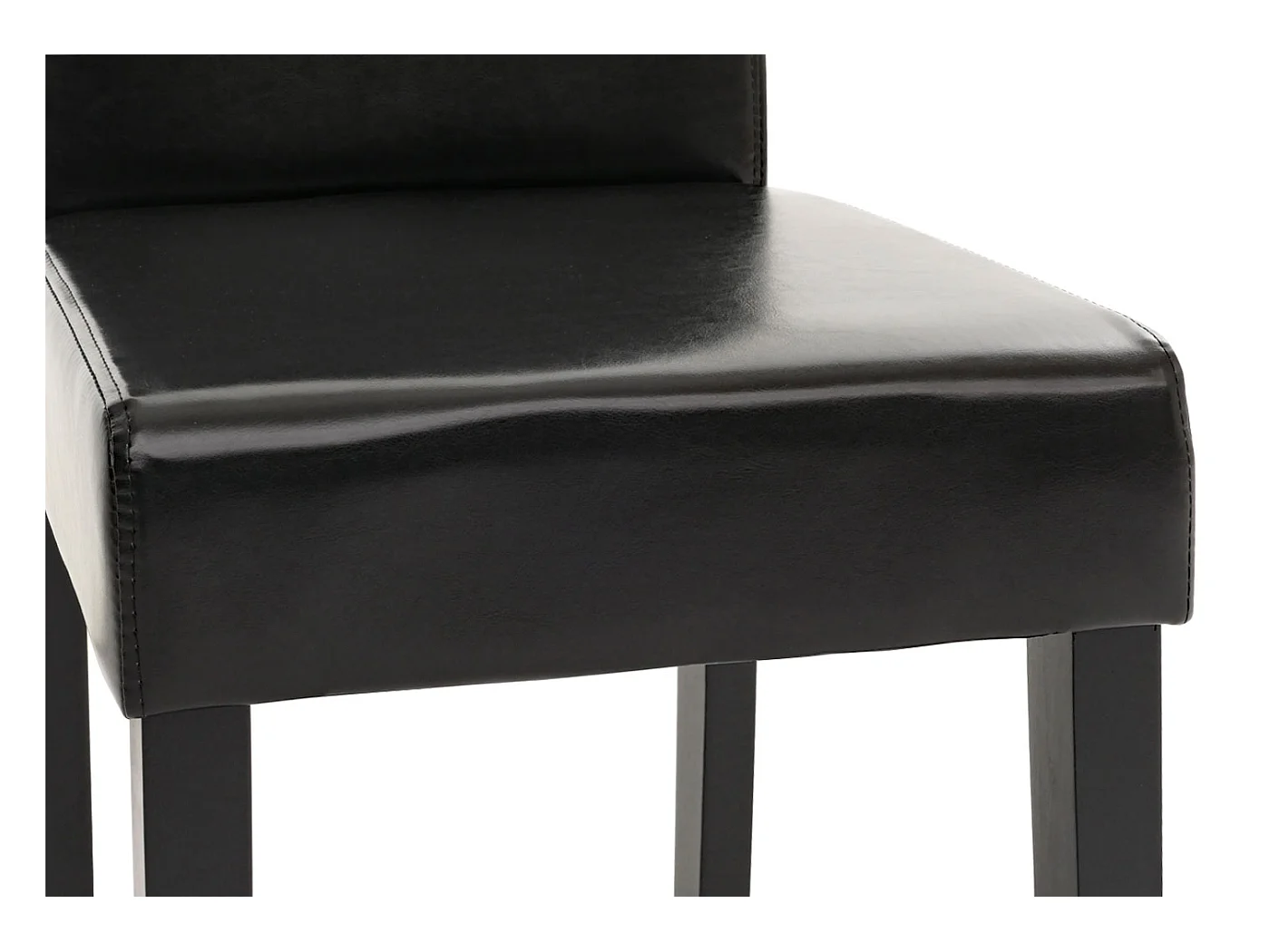 Eetkamerstoel Littau (set van 4),  leer, zwarte donkere poten