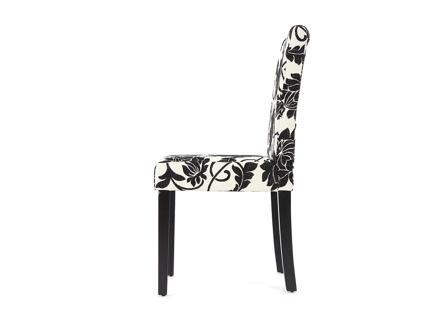 Chaise de salle à manger Littau Schrift (lot de 4),  tissu jacquard, pieds foncés