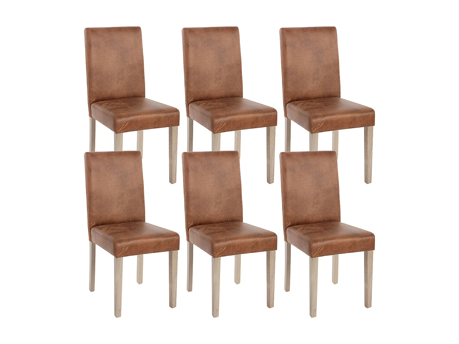 Eetkamerstoel Littau textiel (set van 6),  textiel, imitatie suède, poten structuur - eik