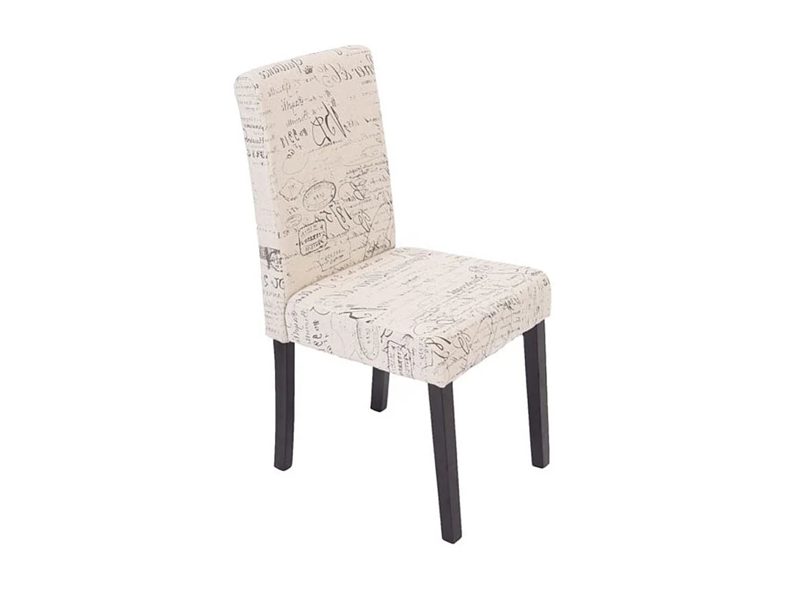 Chaise de salle à manger Littau (lot de 6),  tissu words fabric, pieds foncés