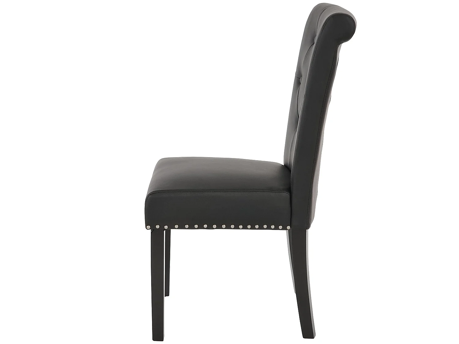 Silla de comedor Chesterfield II (juego de 6),  imitación de cuero, café, patas oscuras