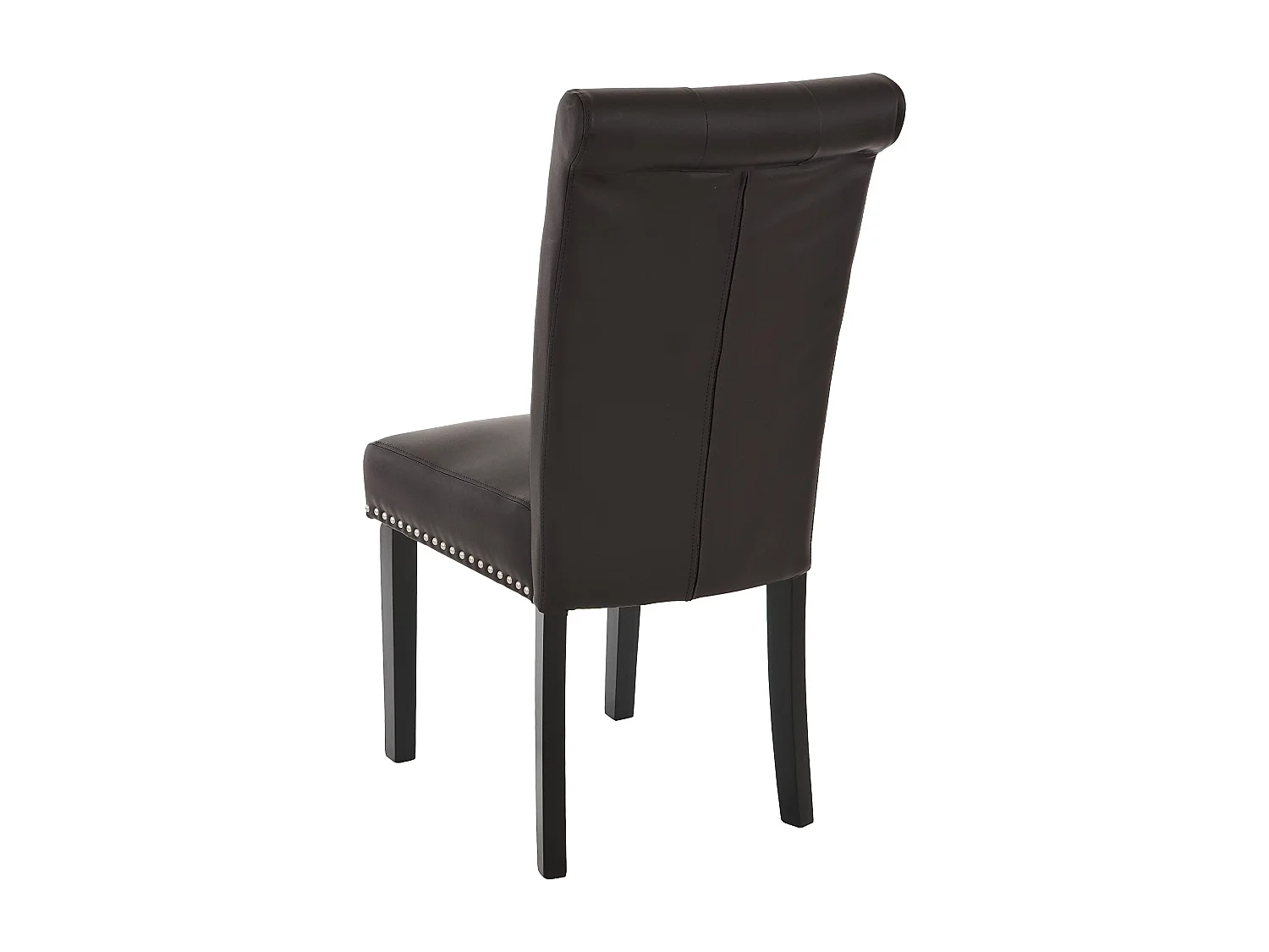 Eetkamerstoel Chesterfield II (set van 6),  kunstleer, koffie, donkere poten