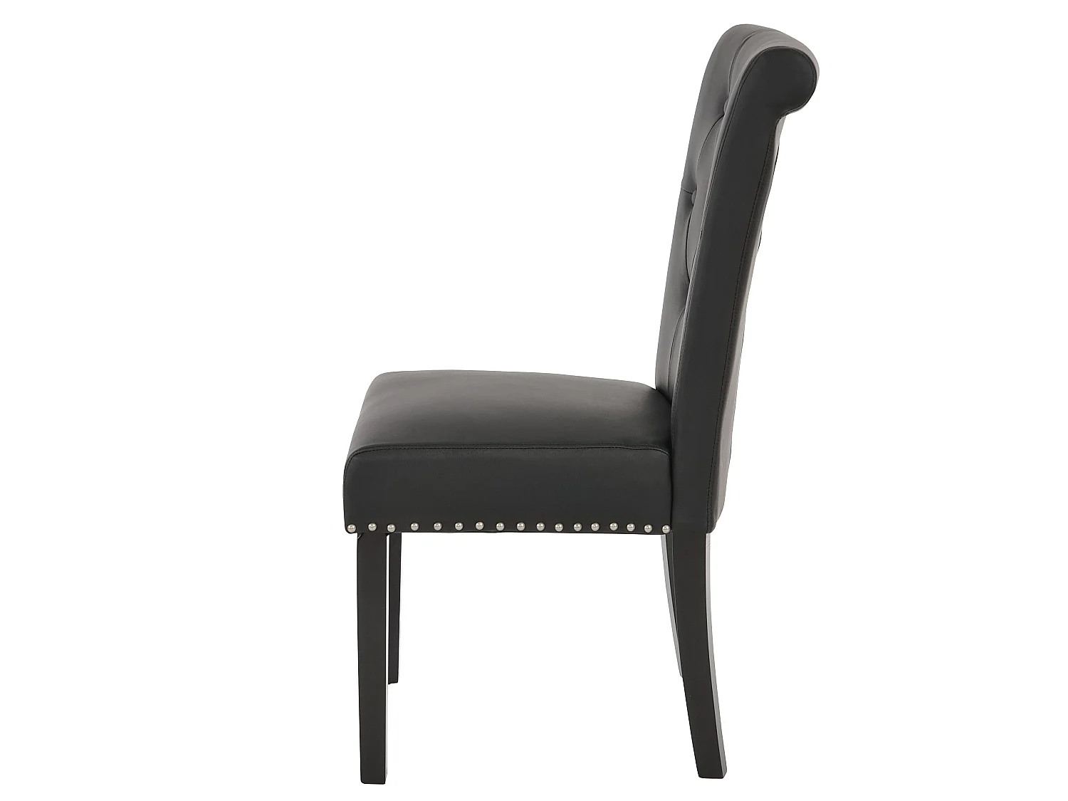 Chaise de salle à manger Chesterfield II (lot de 6),  similicuir brun foncé, pieds foncés