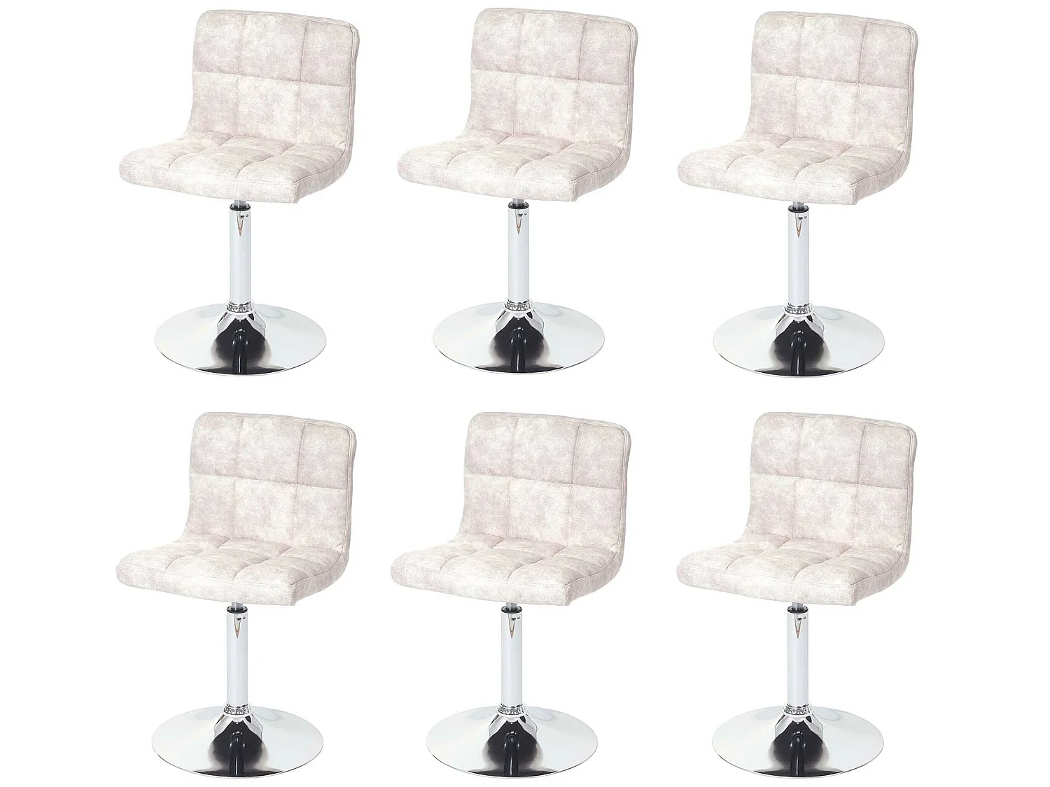 Chaise de salle à manger Cadiz (lot de 6),  gris clair vintage