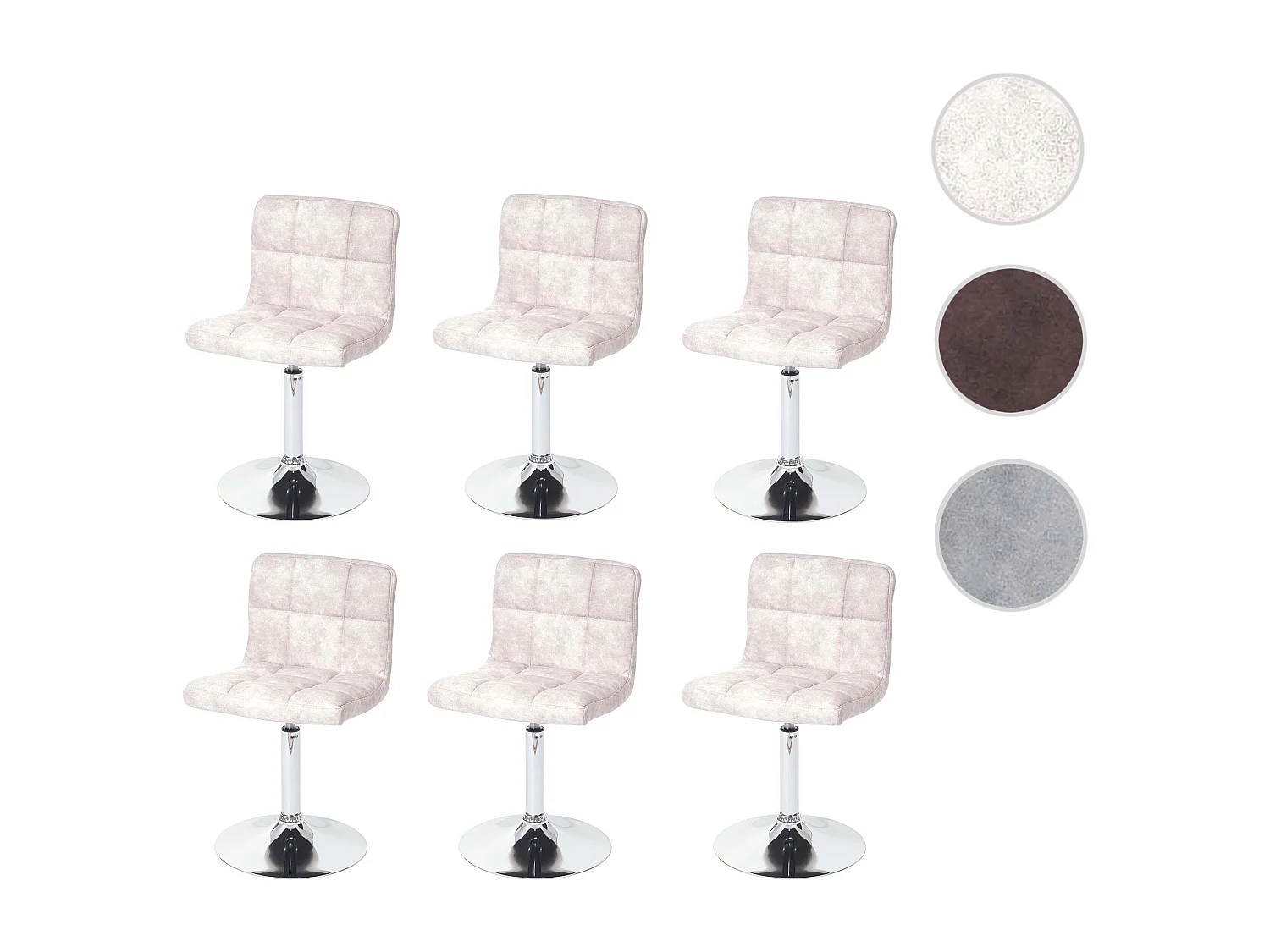 Chaise de salle à manger Cadiz (lot de 6),  gris clair vintage