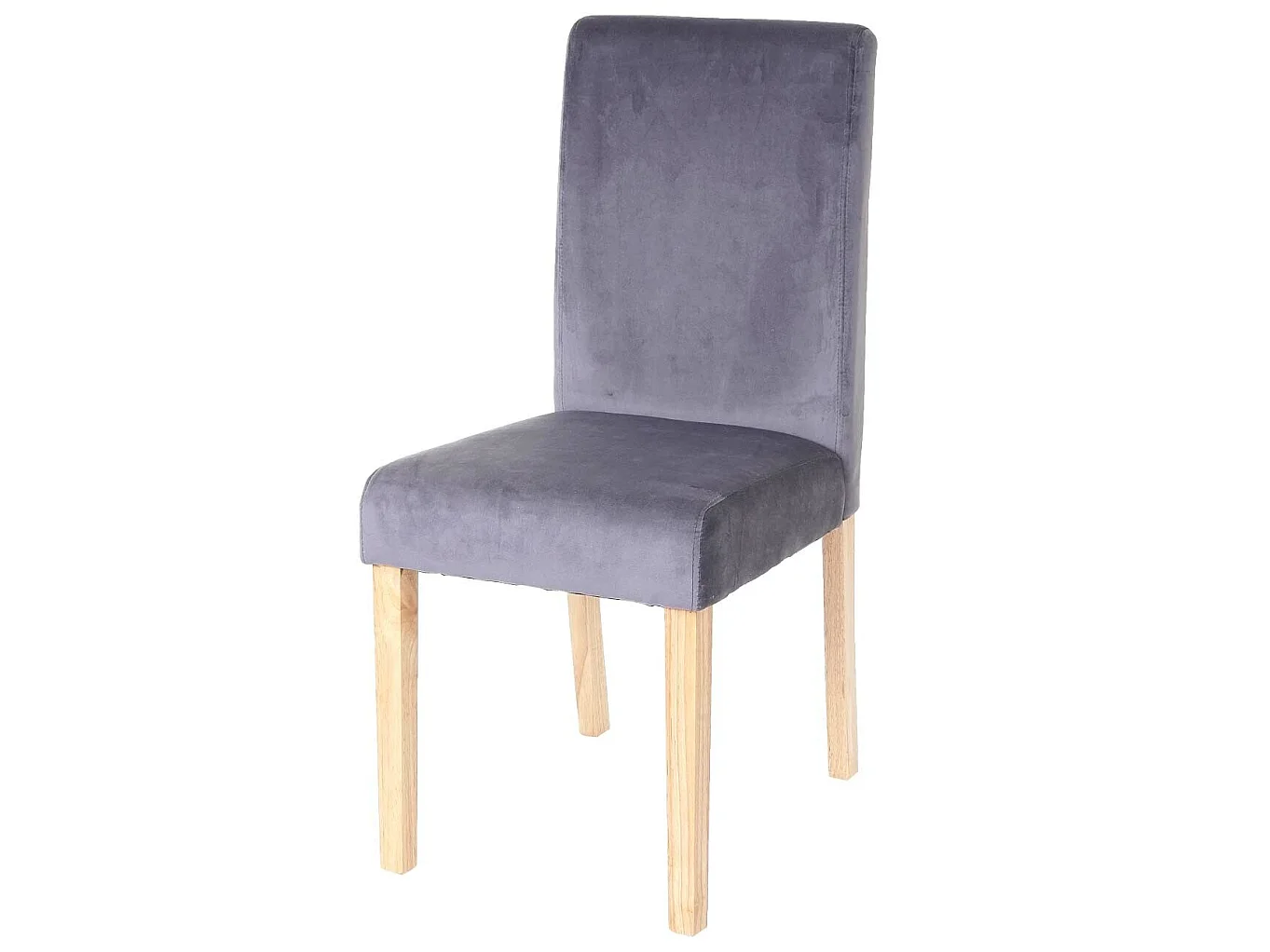 Chaise de salle à manger Littau velours (lot de 2),  tissu gris, pieds clairs