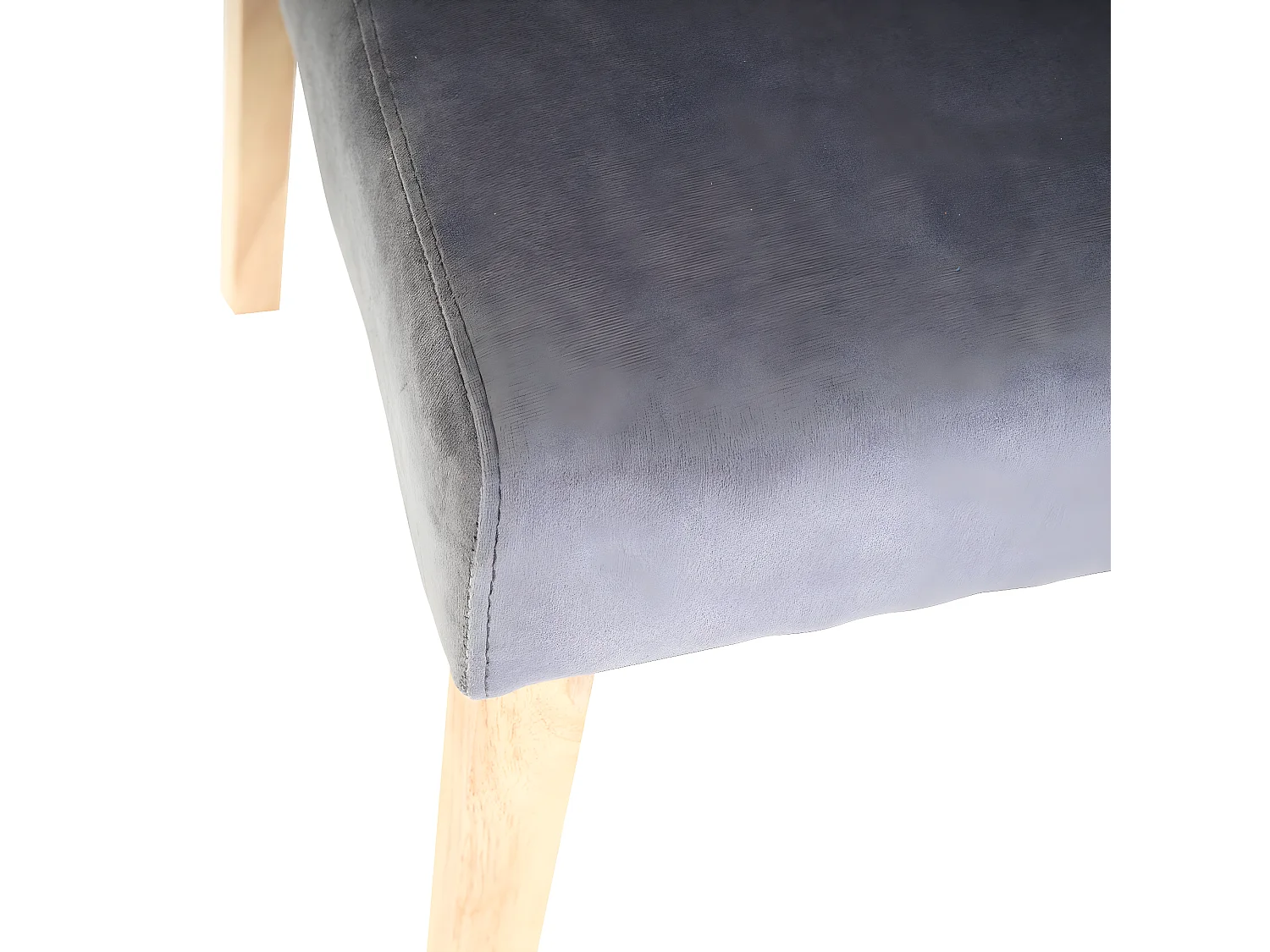 Chaise de salle à manger Littau velours (lot de 2),  tissu gris, pieds clairs