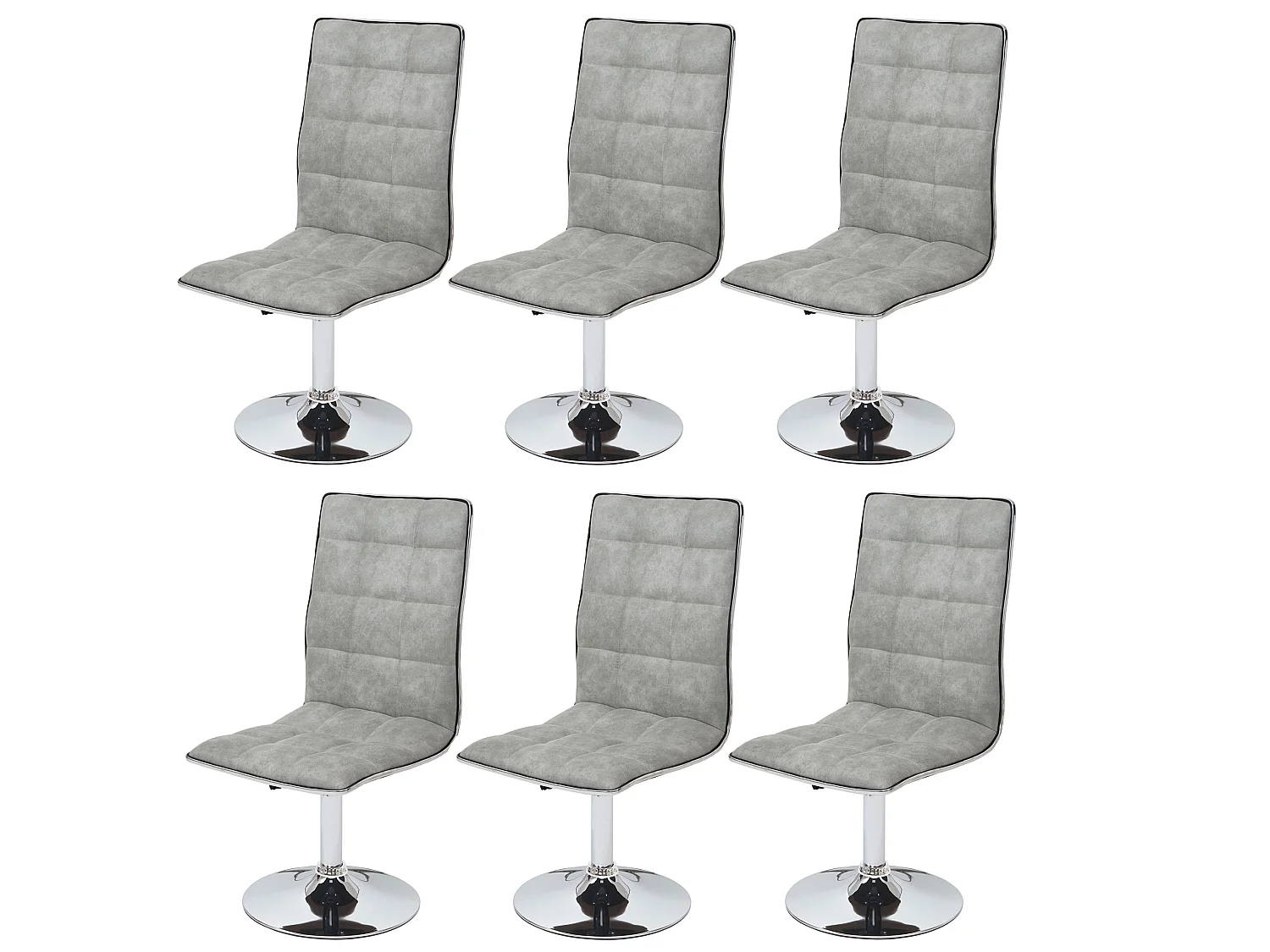 Chaise de salle à manger MCW-C41 (lot de 6),  vintage gris béton