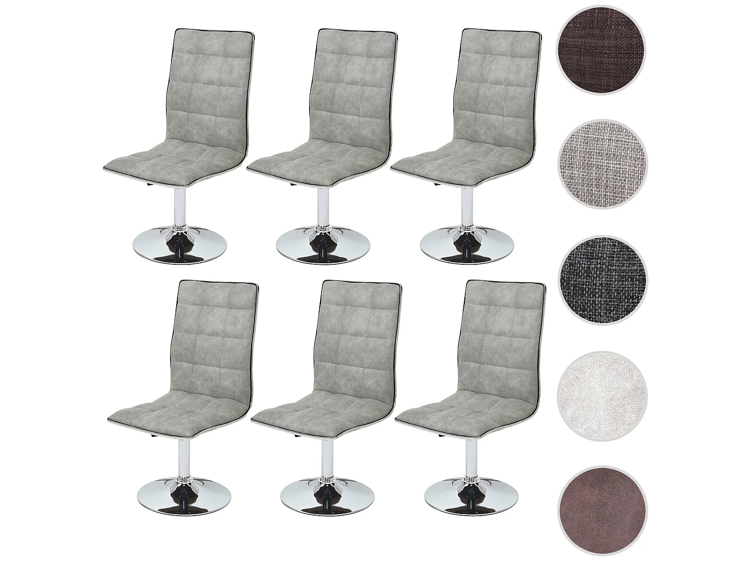 Chaise de salle à manger MCW-C41 (lot de 6),  vintage gris béton