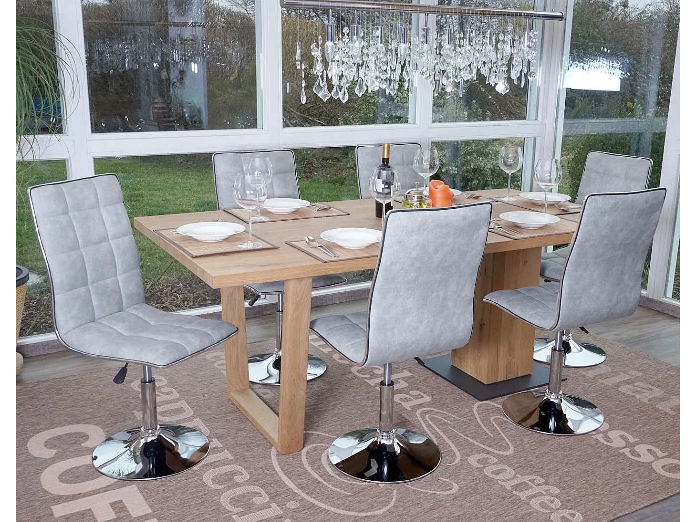 Chaise de salle à manger MCW-C41 (lot de 6),  vintage gris béton